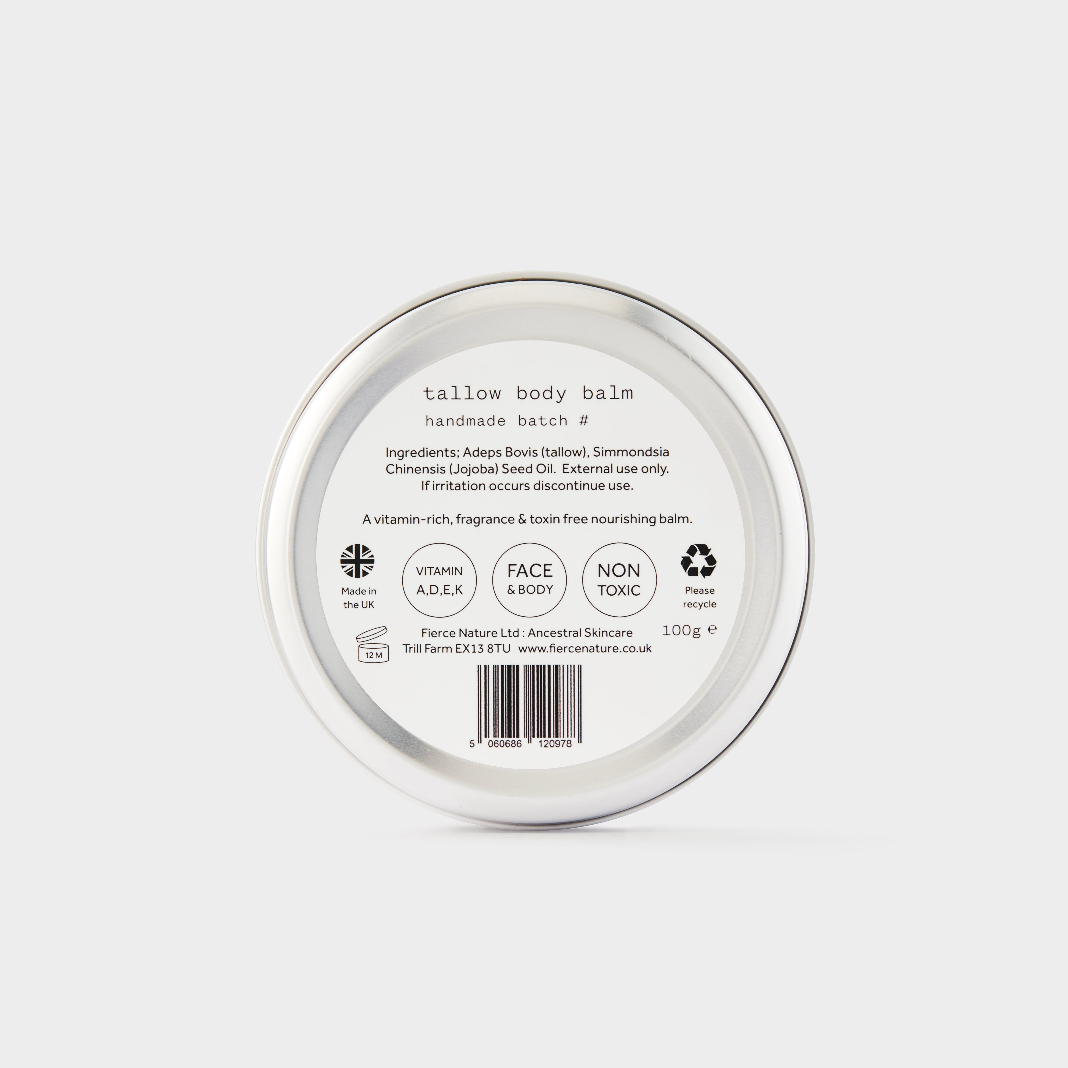 بلسم مغذي للشحم البقري العضوي الخالص (بدون رائحة)